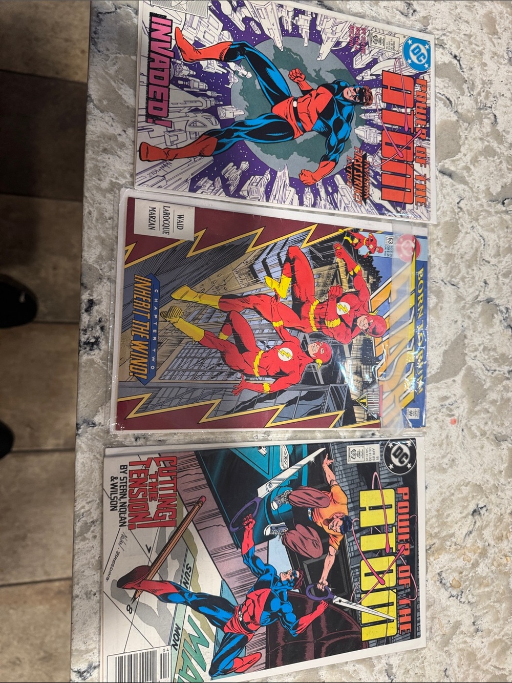DC Comic Lot Featuring The Flash & Hawkman — Red, Blue, Yellow Covers